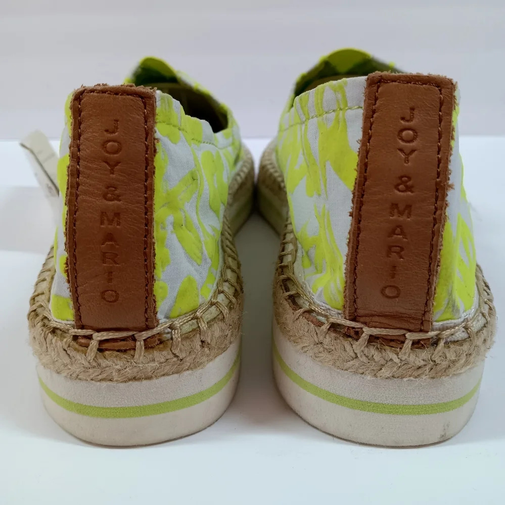 NEW Joy & Mario Love Flocked Print Letters Neon Yellow/Green Size 7